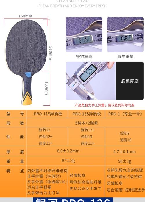直拍乒乓球拍多重